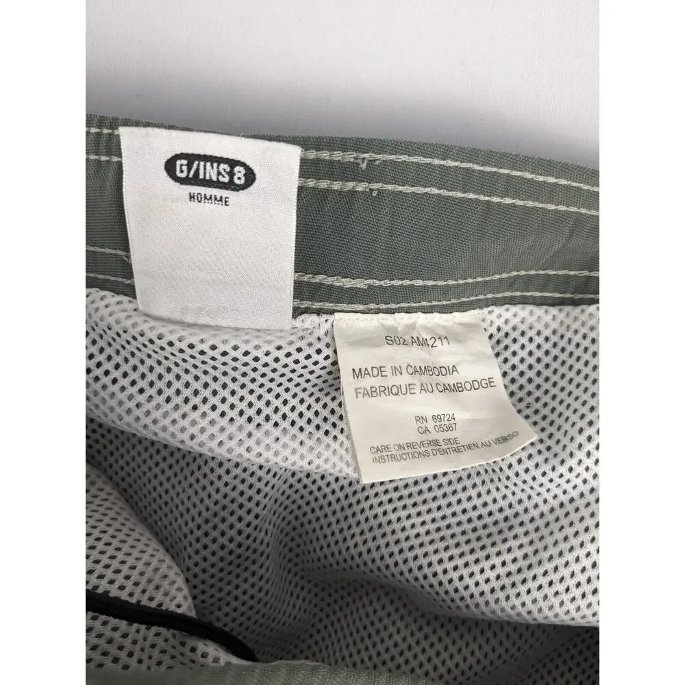 Columbia Swim Trunks Mens Large‎ Green Cargo Mesh Lined Board Shorts AM4211